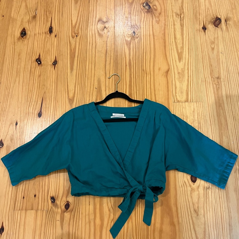 Urban Outfitters Teal Wrap Top